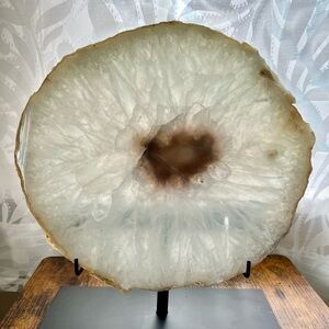 Stunning Large Custom Natural Agate 10" x 11"x 1.25" Light Decor r lamp w stand